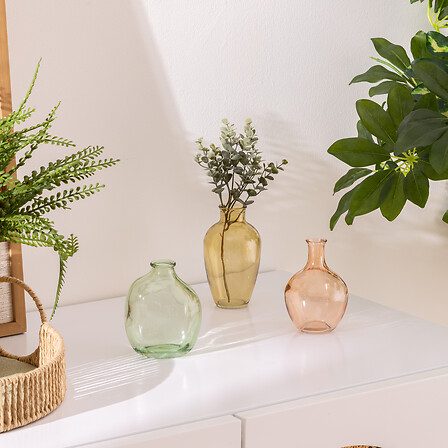 206586 Стеклянная ваза коричневая