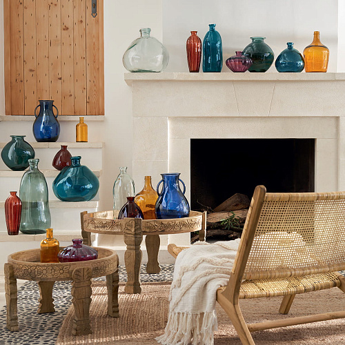 189211 Ваза стеклянная синяя