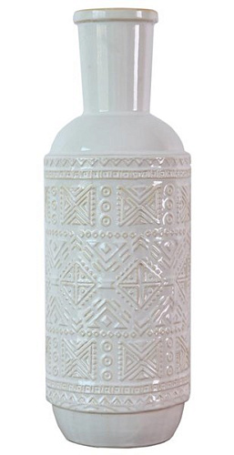 Vase white with patterns