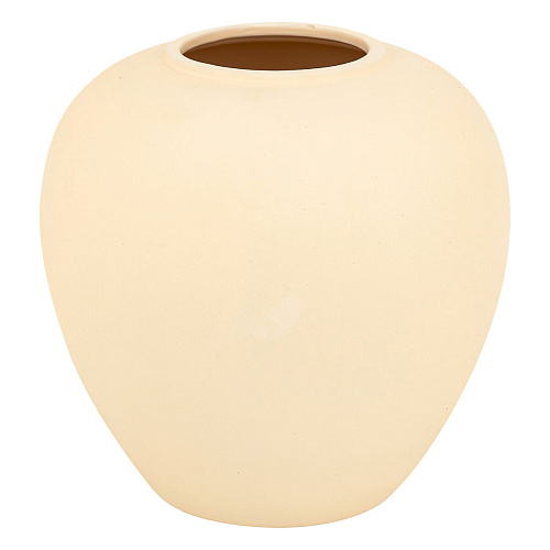 204293B Бежевая керамическая ваза круглая