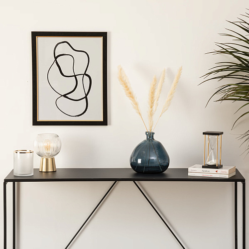 160102C Стеклянная ваза синяя