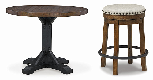 Valebeck - барный круглый стол (6 стульев)