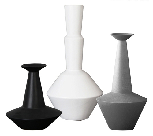 Ваза керамическая серая средняя FA-D1985B