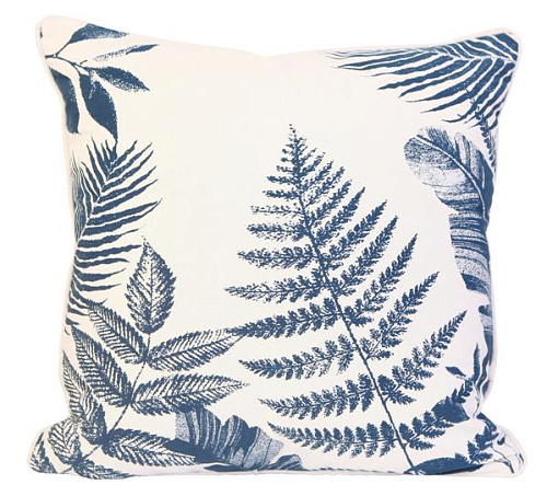 Pillow with blue print "Leaf"